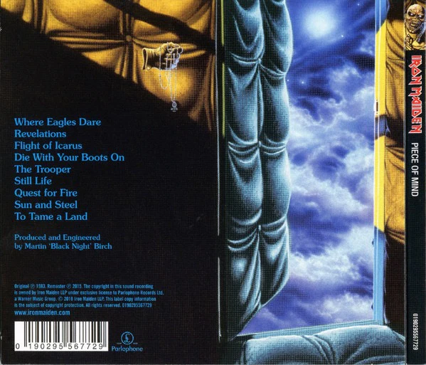 IRON MAIDEN, Piece Of Mind (Parlophone; 0190295567729, Europe 2018 Reissue, Digipak) CD M/M - Image 2