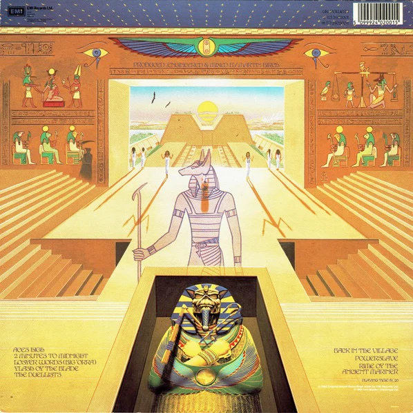 IRON MAIDEN, Powerslave (EMI; POWER 1, UK 1984, Textured Sleeve, Inner With Square Corners) LP VG/VG - Image 2