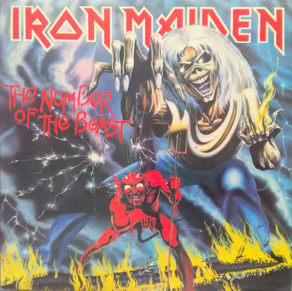 IRON MAIDEN, The Number Of The Beast (EMI Black Labels; EMC 3400, UK 1986 Reissue, Inner) LP VG/G+