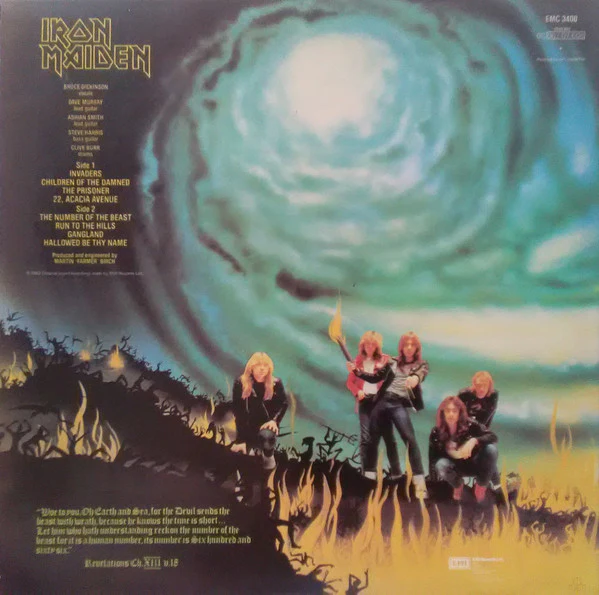 IRON MAIDEN, The Number Of The Beast (EMI Black Labels; EMC 3400, UK 1986 Reissue, Inner) LP VG/G+ - Image 2