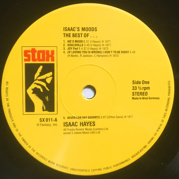 ISAAC HAYES, Isaac's Moods (Stax; SX 011, UK 1988) LP VG/VG - Image 3