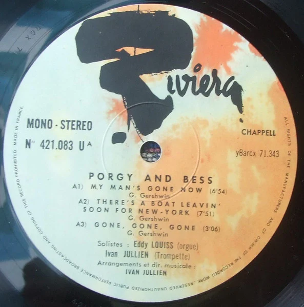 IVAN JULLIEN, EDDY LOUISS, Porgy And Bess (Riviera; 421.083, France 1971, Laminated Sleeve), SALE - Up to 50% Off the Original Price LP G+/VG - Image 3