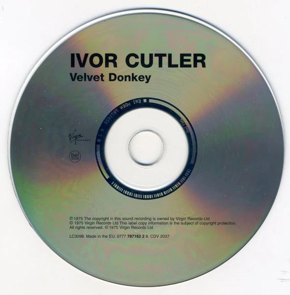 IVOR CUTLER, Velvet Donkey (Virgin; CDV 2037, Europe , Jewel Case) CD VG+/VG+ - Image 3