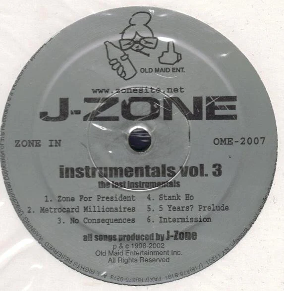 J-ZONE, Instrumentals Vol.3 (Old Maid Entertainment Inc.; OME-2007, US 2002) 2xLP /G