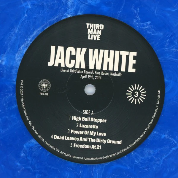 JACK WHITE / WITCH  / DINOSAUR JR. / MUDHONEY, Third Man Live (Third Man Records; TMR-978, US 2024, Box Set, Blue And White Marble "Skycloud" Vinyl, Blue And White Marble "Skycloud" Vinyl, 7 3xLP NEW/NEW - Image 2