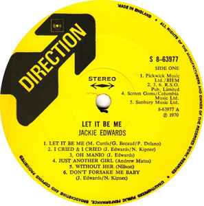 JACKIE EDWARDS, Let It Be Me (Direction; 8-63977, UK 1970, Laminated Front Sleeve) LP VG/VG - Image 3