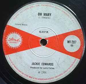 JACKIE EDWARDS, Think Twice / Oh Mary (Island Records; WI-287, UK 1966, Solid Centre) 7" /G - Image 2