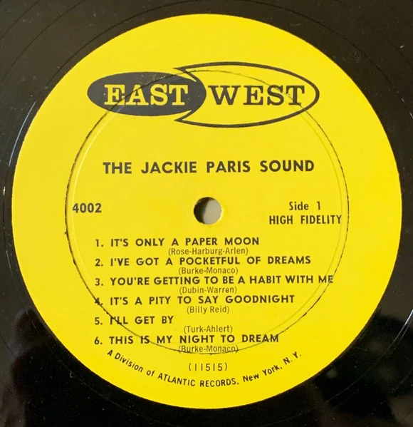 JACKIE PARIS, The Jackie Paris Sound (EastWest; 4002, US 1958, Pasteback Sleeve, Mono) LP VG/G+ - Image 3