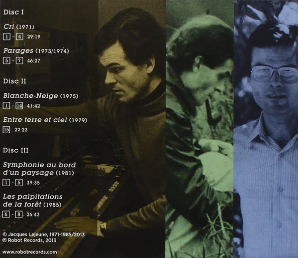 JACQUES LEJEUNE, Parages And Other Electroacoustic Works 1971-1985 (Robot Records; RR-42, US 2013, Double CD Case, 2 Booklets) 3xCD VG+/VG+ - Image 2
