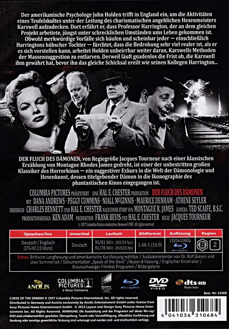 JACQUES TOURNEUR, DANA ANDREWS, Night of the Demon (Der Fluch des Damonen) (Sony Pictures ; , Germany 2015, Booklet, German and English) 2xBlu-Ray VG+/VG+ - Image 2