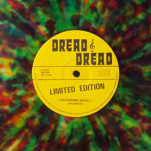 JAH WOOSH, Gathering Israel (Dread & Dread; DD 002, UK 1978, Red, Yellow, Green Marbled) LP VG/VG+ - Image 3