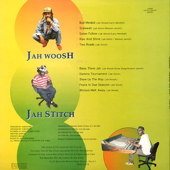 JAH WOOSH MEETS JAH STITCH, At Leggo Sounds (Original Music; OMLP31, UK 1980s), SALE - Up to 50% Off the Original Price  LP VG/VG+ - Image 2