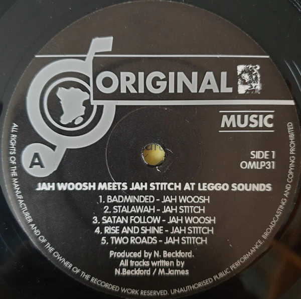 JAH WOOSH MEETS JAH STITCH, At Leggo Sounds (Original Music; OMLP31, UK 1980s), SALE - Up to 50% Off the Original Price  LP VG/VG+ - Image 3