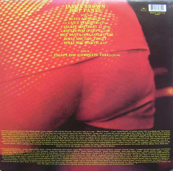 JAMES BROWN, Hot Pants (Polydor Red Label; 517 985-1, UK Reissue, Picture Sleeve) LP VG/VG - Image 2