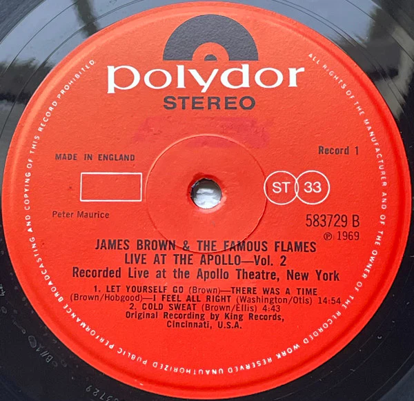 JAMES BROWN, James Brown & The Famous Flames-Live At The Apollo-Vol. 2 (Polydor Red Label; 583 729/30, UK 1969) LP VG/VG - Image 3