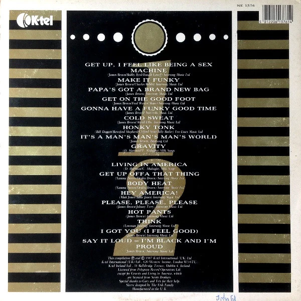 JAMES BROWN, The Best of  James Brown (K-Tel; NE 1376, UK 1987, Gatefold) LP VG+/VG - Image 2