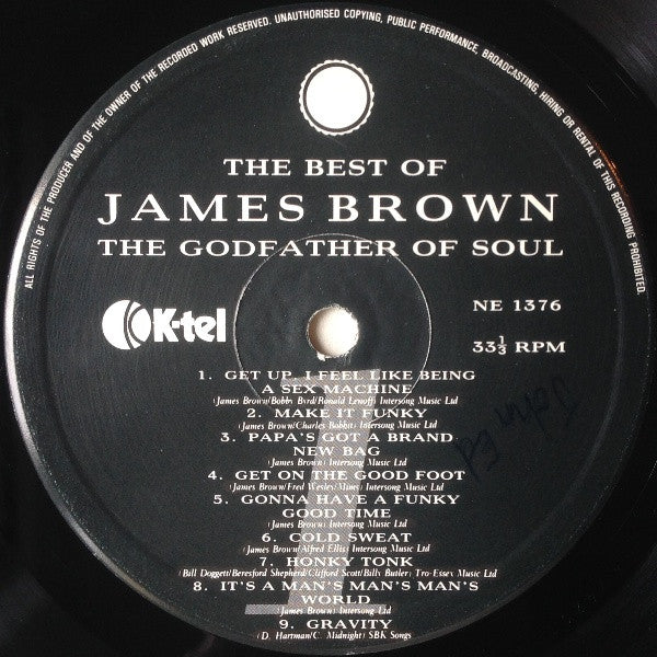 JAMES BROWN, The Best of  James Brown (K-Tel; NE 1376, UK 1987, Gatefold) LP VG+/VG - Image 3