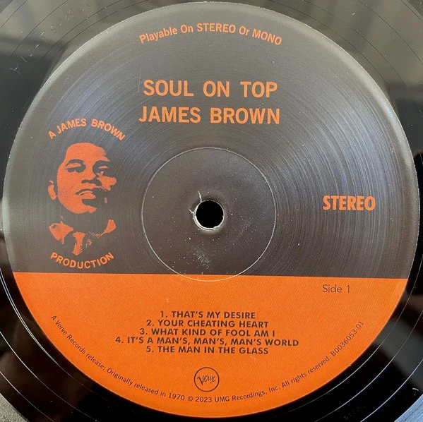 JAMES BROWN WITH OLIVER NELSON CONDUCTING LOUIE BELLSON ORCHESTRA, Soul On Top (Verve Records; B0036053-01, Worldwide 2023 Reissue, Gatefold), SALE - Up to 50% Off the Original Price  LP NEW/NEW - Image 3