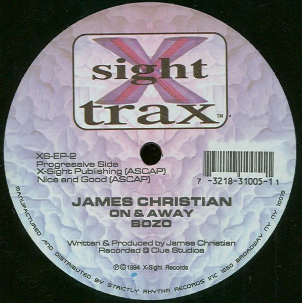 JAMES CHRISTIAN, On & Away (X-Sight Records; XS-EP-2, US 1994), SALE - Up to 50% Off the Original Price 12" EP /G+