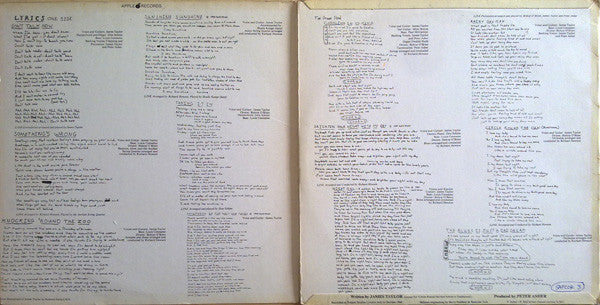 JAMES TAYLOR, James Taylor (Apple; SAPCOR 3, UK 1968, Laminated Inside Loading Gatefold Sleeve, First Pressing With Orange Lettering) LP VG/VG - Image 2