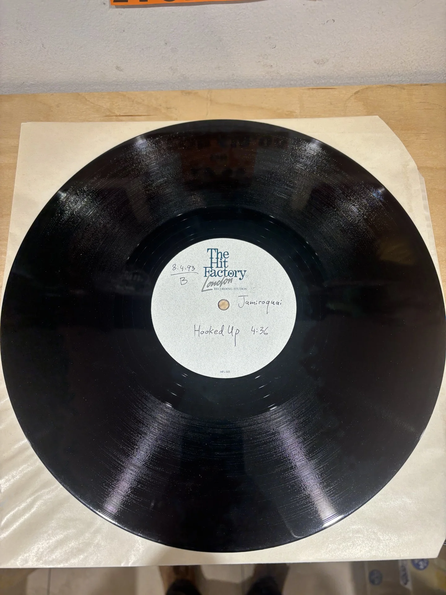 JAMIROQUAI, Blow Your Mind (Parts 1 & 2) / Hooked Up (Not On Label; none, UK 1993, The Hits Factory Stickered Sleeve, Acetate) 12" VG+/VG+ - Image 3