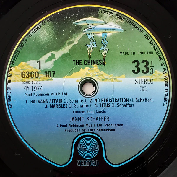JANNE SCHAFFER, The Chinese (Vertigo Spaceship; 6360107, UK 1974 Reissue, Laminated Sleeve) LP VG+/VG - Image 3