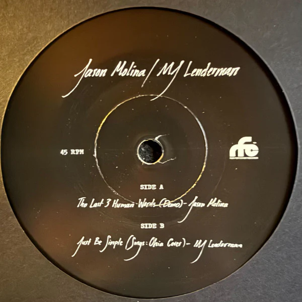 JASON MOLINA & MJ LENDERMAN, The Last Three Human Words (Demo) / Just Be Simple (Cover) (Run For Cover; RFC311LP, Europe 2026, Picture Sleeve, Insert) 7" NEW/NEW - Image 3