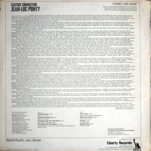JEAN-LUC PONTY, Electric Connection (Liberty; LBS83262, UK 1969, Gatefold) LP VG/VG+ - Image 2