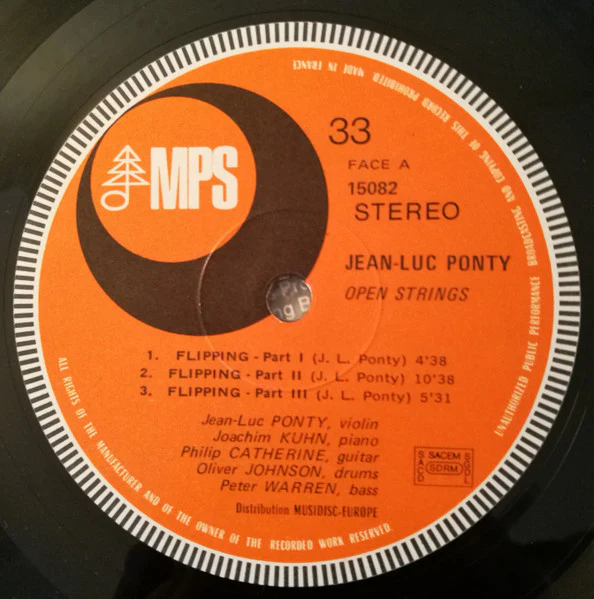 JEAN LUC PONTY EXPERIENCE, Open Strings (MPS Records; 15 082, France 1972, Glossy Gatefold Sleeve) LP VG/VG+ - Image 3