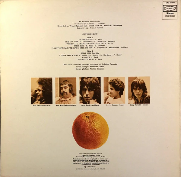 JEFF BECK GROUP, Jeff Beck Group (Epic; EPC 64899, UK 1972) LP VG/G+ - Image 2