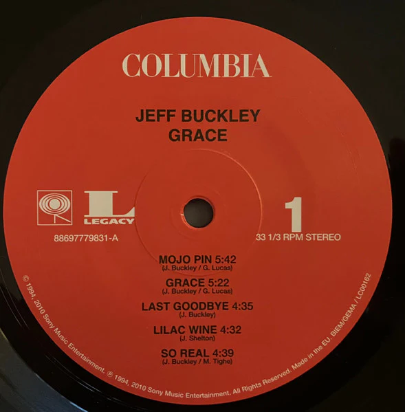 JEFF BUCKLEY, Grace (Legacy Vinyl; 88875147701, UK 2023 Reissue, Insert, 180 Gram Vinyl) LP NEW/NEW - Image 3