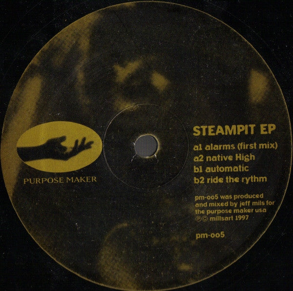 JEFF MILLS, Steampit EP (Purpose Maker; pm-005, US 1997, Plain Sleeve) 12" /VG