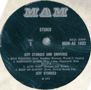 JEFF STURGES, Jeff Sturges And Universe (MAM Black Labels; MAMA 1002, UK 1971, Gatefold) LP VG/VG+ - Image 3