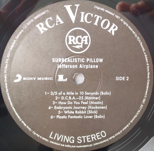 JEFFERSON AIRPLANE, Surrealistic Pillow (RCA Victor; 88985396711, Europe 2017 Reissue, 180 Gram Vinyl) LP VG+/EX - Image 3