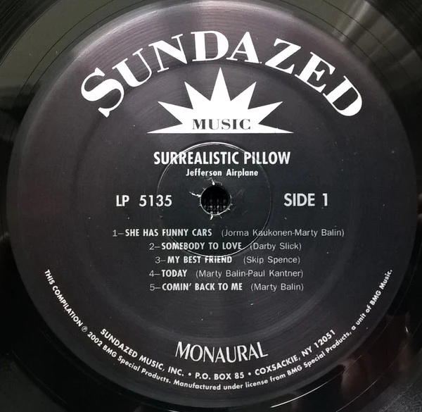 JEFFERSON AIRPLANE, Surrealistic Pillow (Sundazed Music; LP 5135, US 2002 Reissue, George Ingram Mastering) LP VG+/VG - Image 3
