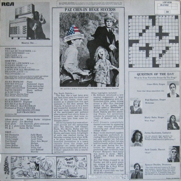 JEFFERSON AIRPLANE, Volunteers (RCA Victor With GEMA Box & LC On Labels; LSP 4238, Germany 1970s Reissue) LP VG/VG+ - Image 2