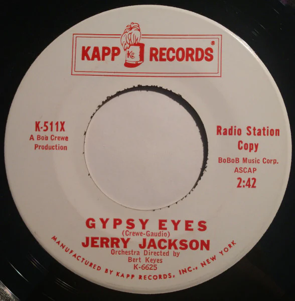 JERRY JACKSON, Turn Back / Gypsy Eyes (Kapp Records; K-511X, US 1963, Promo) 7" /VG+ - Image 2