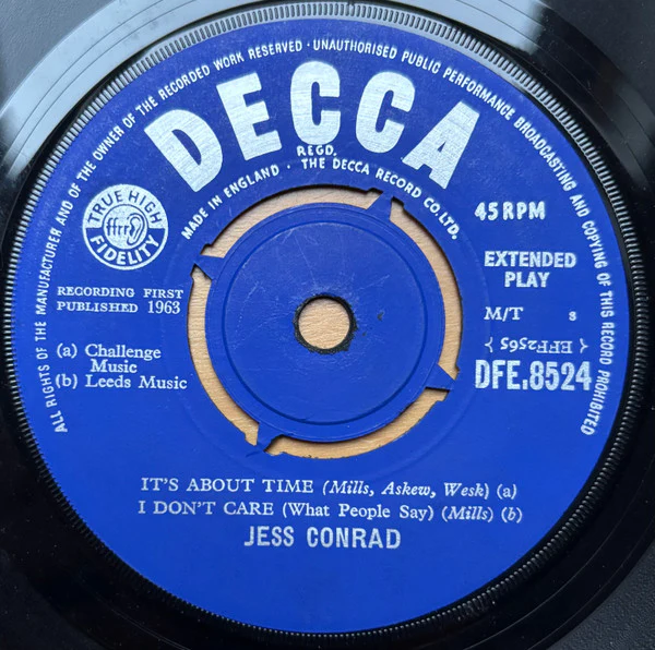 JESS CONRAD, The Human Jungle (Decca; DFE 8524, UK 1963, Laminated Front Sleeve, Mono) 7" EP G+/VG - Image 3