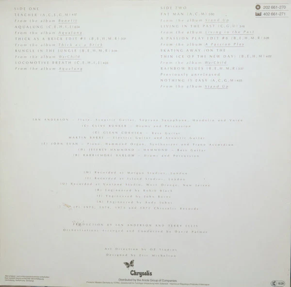 JETHRO TULL, M.U. - The Best Of Jethro Tull (Chrysalis; 202 661-270, Europe 1987, Box Set), SALE - Up to 50% Off the Original Price 4xLP VG/VG - Image 2