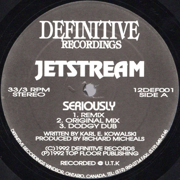 JETSTREAM, Seriously (Definitive Recordings; 12DEF001, Canada 1992) 12" /VG