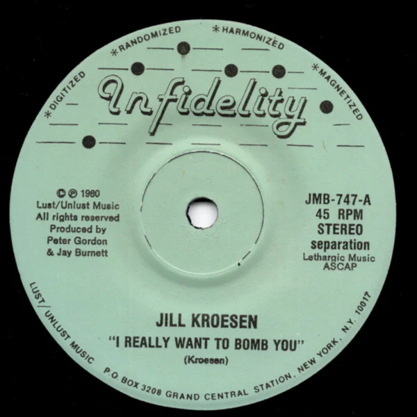 JILL KROESEN, I Really Want to Bomb You / Jesus Song (Infidelity; JMB-747, US 1980, Picture Sleeve) 7" VG/VG+ - Image 3
