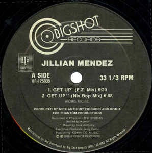 JILLIAN MENDEZ, Get Up (Bigshot Records; BR-125035, Canada 1988) 12" /VG