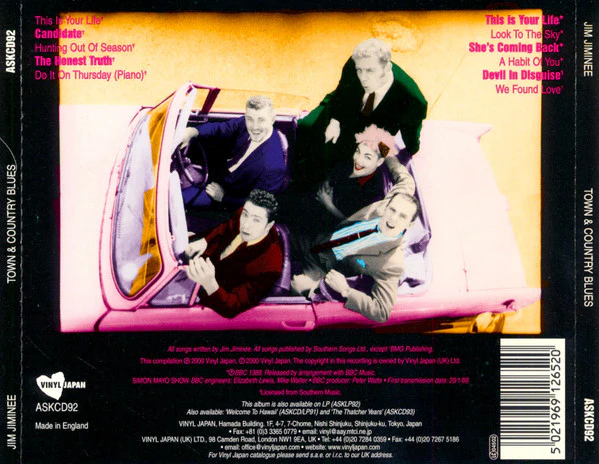JIM JIMINEE, Town & Country Blues (Vinyl Japan; ASKCD92, UK 2000, Jewel Case, Booklet) CD VG+/VG - Image 2