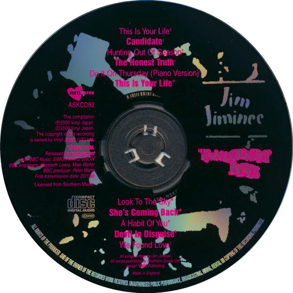JIM JIMINEE, Town & Country Blues (Vinyl Japan; ASKCD92, UK 2000, Jewel Case, Booklet) CD VG+/VG - Image 3