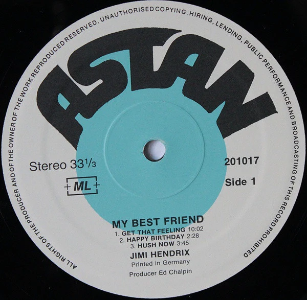 JIMI HENDRIX, My Best Friend (Astan; 201017, Switzerland 1979), SALE - Up to 50% Off the Original Price  LP VG/VG - Image 3