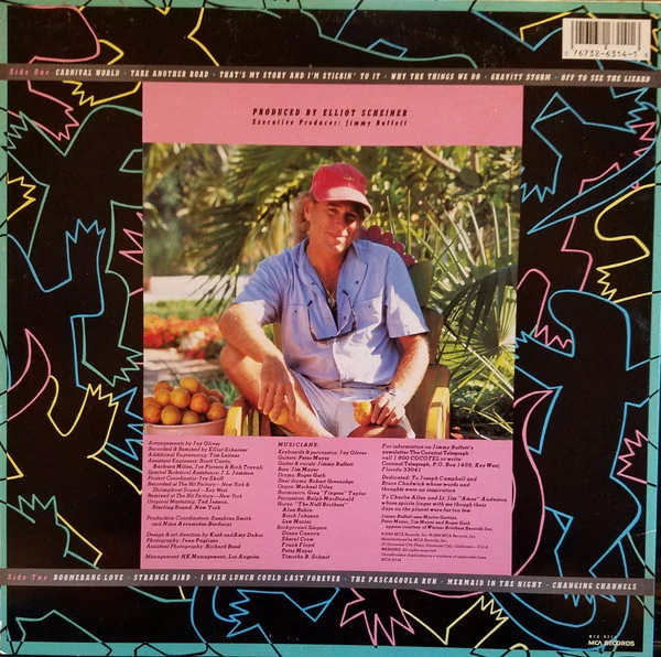 JIMMY BUFFETT, Off To See The Lizard (MCA Records Rainbow Labels; MCA-6314, US 1989) LP VG/VG+ - Image 2