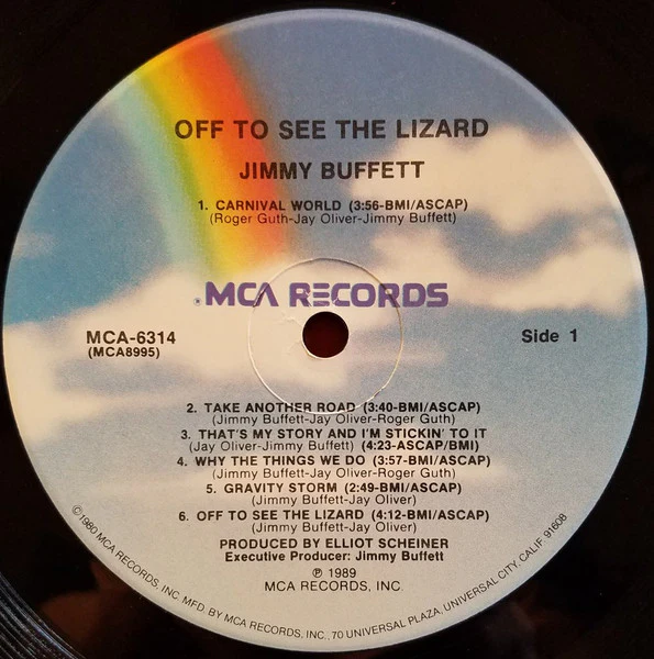 JIMMY BUFFETT, Off To See The Lizard (MCA Records Rainbow Labels; MCA-6314, US 1989) LP VG/VG+ - Image 3