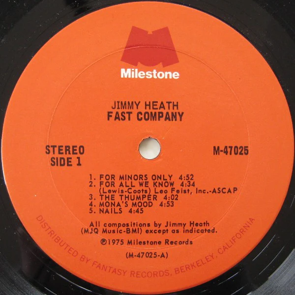 JIMMY HEATH, Fast Company (Milestone; M-47025, US 1975, Gatefold, 2 Company Inners) 2xLP VG/VG - Image 2