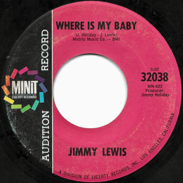 JIMMY LEWIS, Turn Your Damper Down / Where Is My Baby (Minit; 32038, US 1968), SALE - Up to 50% Off the Original Price  7" /VG+ - Image 2