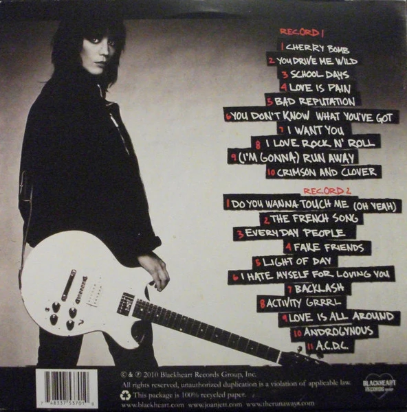 JOAN JETT AND THE BLACKHEARTS, Greatest Hits (Blackheart Records; 48337-53701, US 2010, Gatefold) 2xLP G+/VG - Image 2